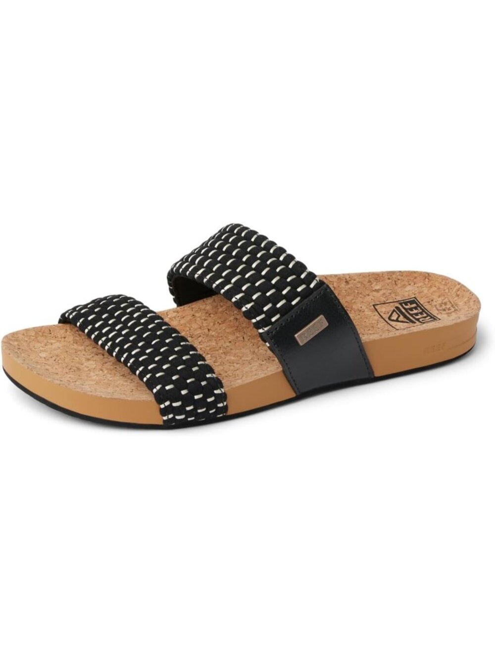 Women's Black Textile Open-Toe Footwear Cushion Vista Solid Slide Sandal Shoes